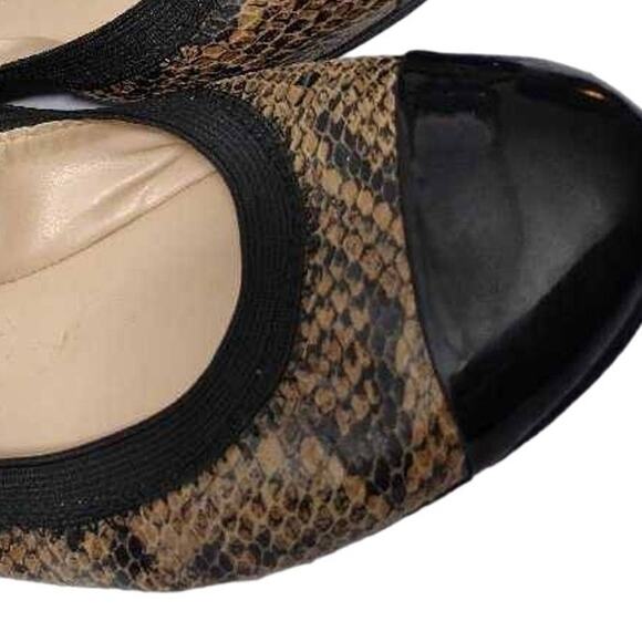 Cole Haan Womens Deltona Ballet Flats Shoes Python Snake Leather Slip Ons 8 B - Picture 2 of 7